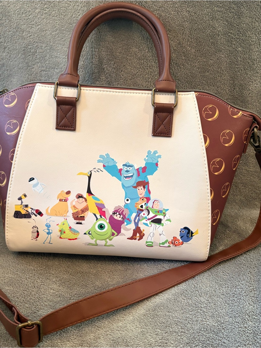 Disney Pixar Character Dome Satchel - Cream and Brown